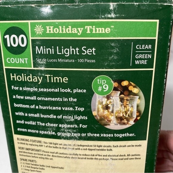 Clear/Mini Lights 100 Count HolidayTime Incandescent Wedding Patio Lot of 3 NEW - Picture 5 of 6